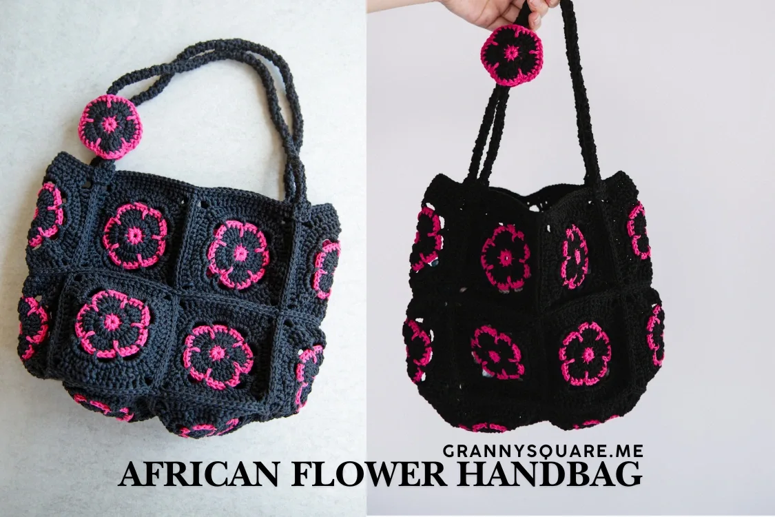 African Flower Granny Square Handbag – Free Crochet Pattern — photo 4