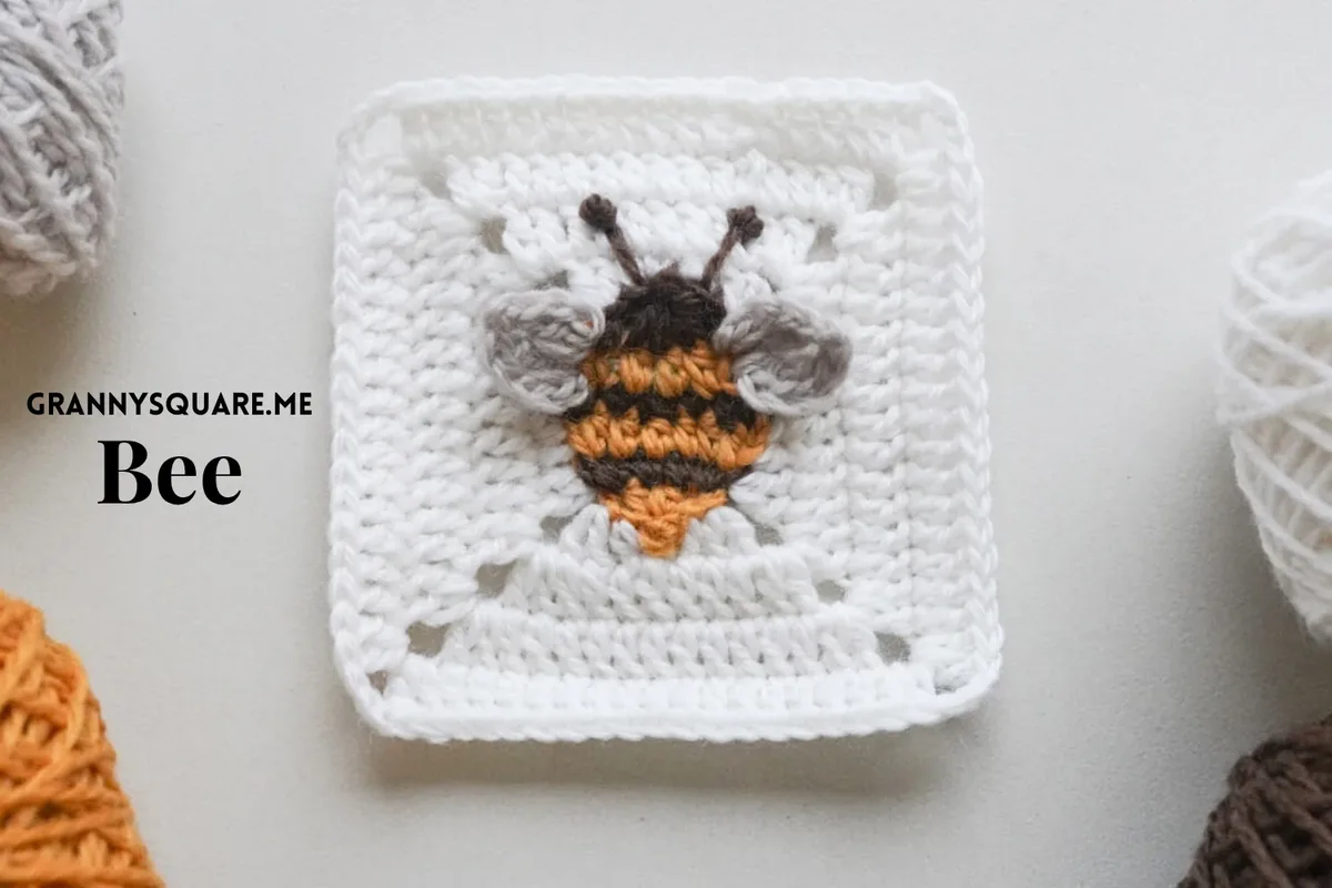 Bee Granny Square — Free Crochet Pattern with Textured Wings — photo 2