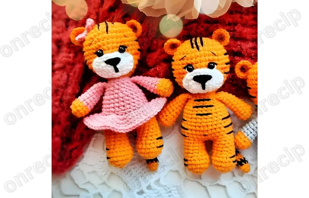 Amigurumi tiger crochet pattern for a soft striped cub