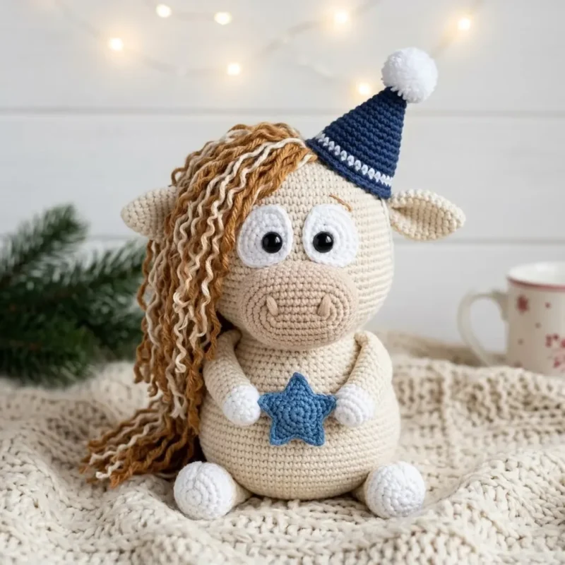 Classic cream Highland cow amigurumi crochet pattern — photo 2