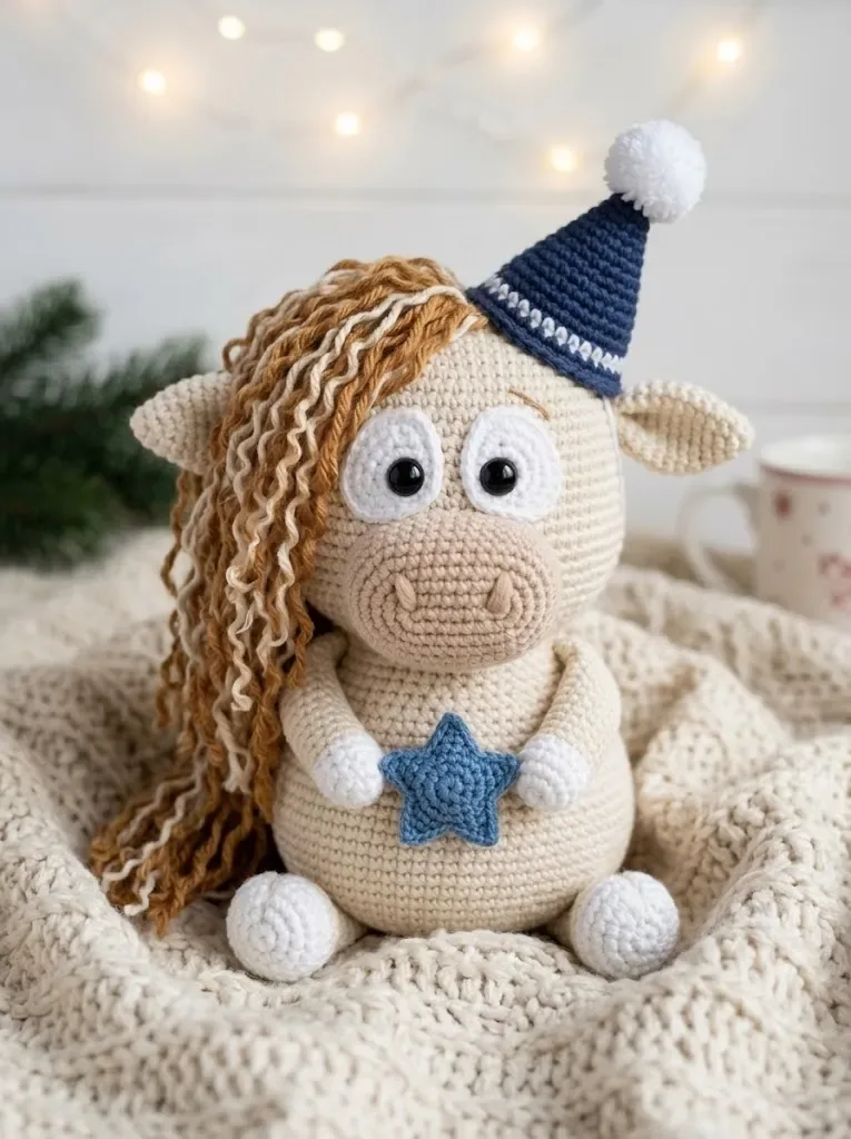 Classic cream Highland cow amigurumi crochet pattern — photo 3