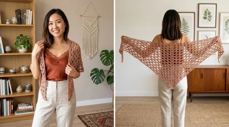 Free Crochet Triangle Shawl Pattern for Relaxed Stitching — photo 2