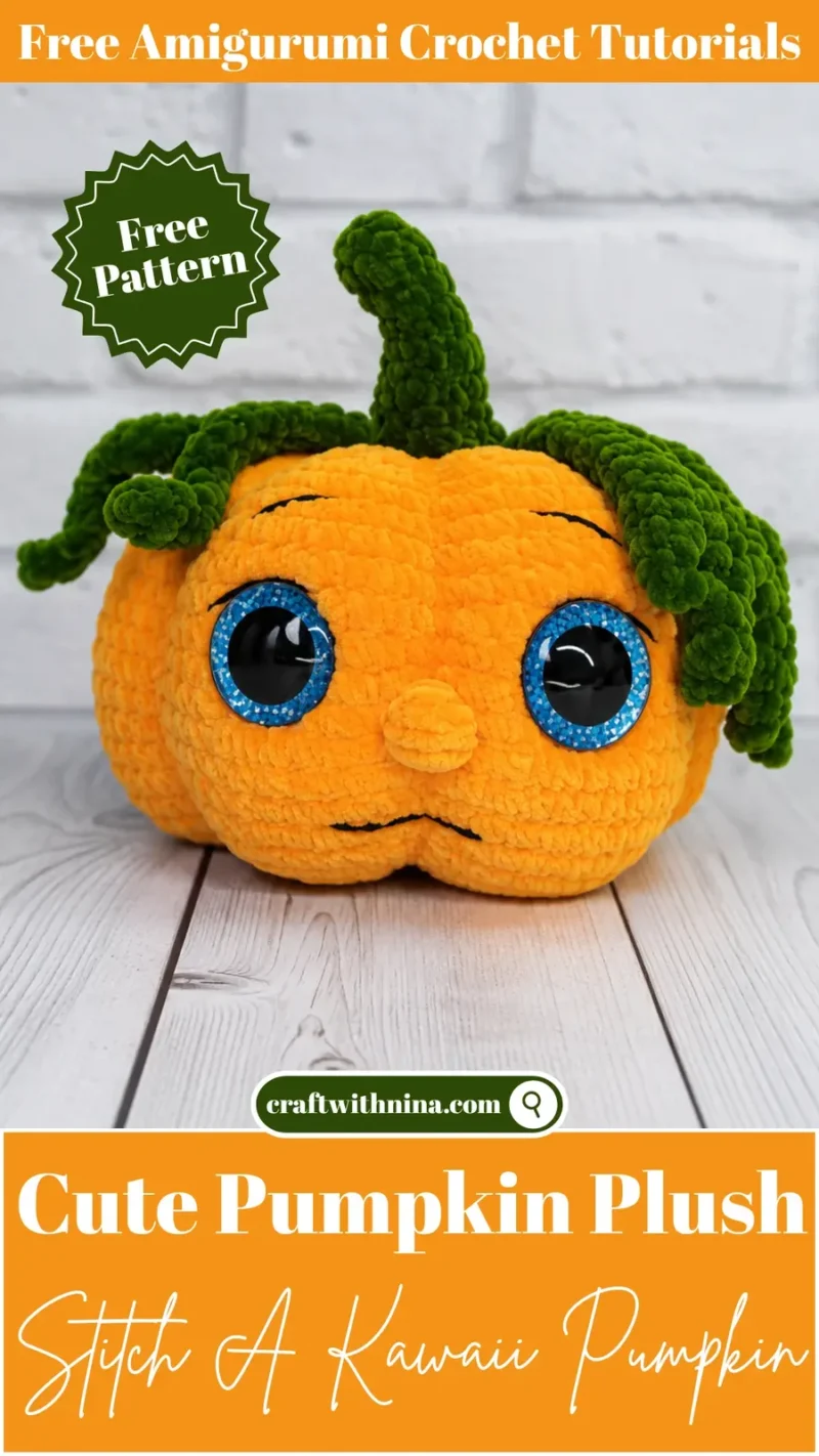 Kawaii Amigurumi Pumpkin Pattern with Curlicue Vines — photo 3